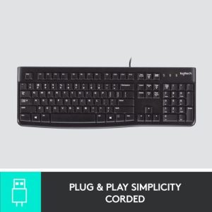 Logitech K120 Wired Keyboard – Black – 920-002508