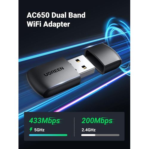 UGREEN AC650 11ac Dual-Band Wireless USB Adapter – CM448